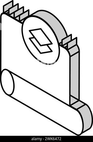 illustration vectorielle d'icône isométrique textile en soie Illustration de Vecteur