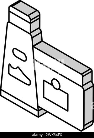 illustration vectorielle d'icône isométrique de soin de chaussure fat Illustration de Vecteur