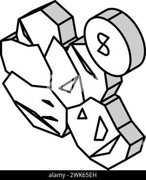 illustration vectorielle d'icône isométrique de fabrication de semi-conducteurs de silicium Illustration de Vecteur