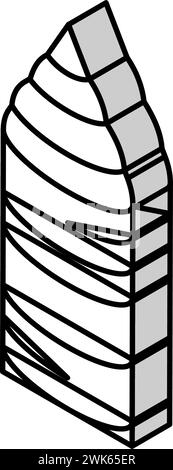 matériau de silicium pour la fabrication de semi-conducteurs illustration de vecteur d'icône isométrique Illustration de Vecteur