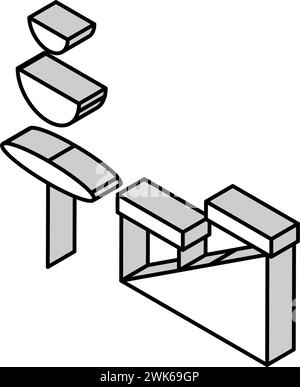 pot à plusieurs niveaux pour l'illustration vectorielle isométrique d'icône de plante de maison Illustration de Vecteur