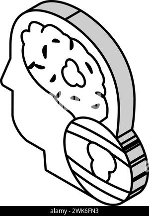 illustration vectorielle d'icône isométrique de congestion des vaisseaux cérébraux Illustration de Vecteur