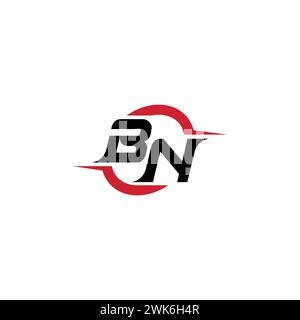 BN logo initial concept cool et élégant pour esport ou logo de jeu comme votre inspiration Illustration de Vecteur