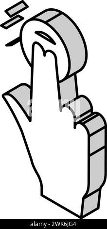 appuyez deux fois avec les doigts sur l'écran du smartphone illustration vectorielle d'icône isométrique Illustration de Vecteur