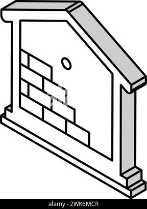 isolation murale intérieure avec illustration vectorielle d'icône isométrique en laine minérale Illustration de Vecteur