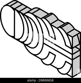 illustration vectorielle d'icône isométrique de raccords filetés Illustration de Vecteur