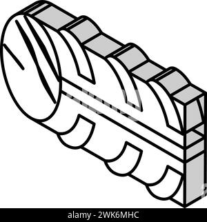 illustration vectorielle d'icône isométrique de barre d'armature basalte Illustration de Vecteur