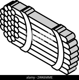 illustration vectorielle d'icône isométrique de barre d'armature d'emballage Illustration de Vecteur