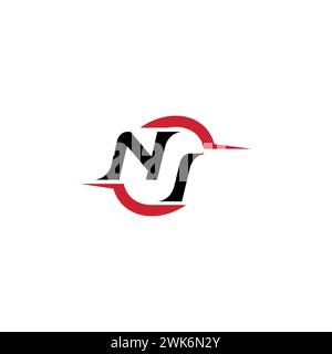 Ni initial logo concept cool et élégant pour esport ou logo de jeu comme votre inspiration Illustration de Vecteur