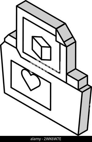 illustration vectorielle d'icône isométrique du contenu généré par les consommateurs de stockage de dossiers Illustration de Vecteur