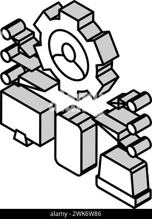 connexion des périphériques de l'illustration vectorielle isométrique d'icône ugc utilisateur Illustration de Vecteur