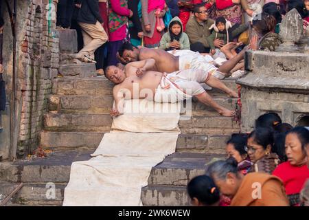 Festival Madhav Narayan, Népal. Banque D'Images