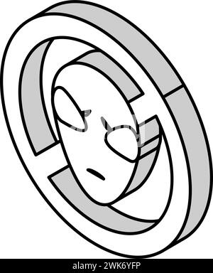 interdiction sur l'illustration vectorielle d'icône isométrique extraterrestres Illustration de Vecteur