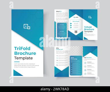 Brochure triple Design entreprise entreprise entreprise pliée mise en page Illustration de Vecteur