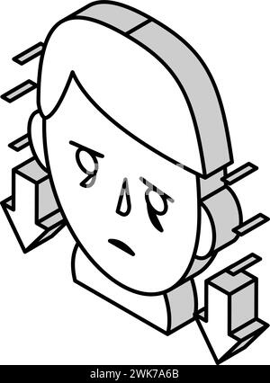 illustration vectorielle d'icône isométrique d'hyperthyroïdie endocrinologie Illustration de Vecteur