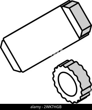 illustration vectorielle d'icône isométrique de vis de centrage Illustration de Vecteur