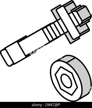 illustration vectorielle d'icône isométrique d'ancrage de goujon Illustration de Vecteur