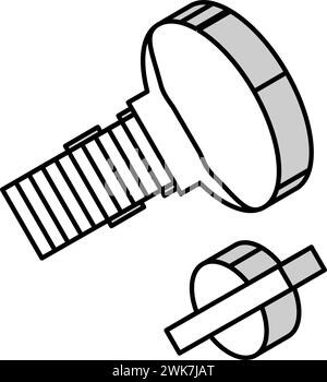 illustration vectorielle d'icône isométrique à vis de pouce Illustration de Vecteur