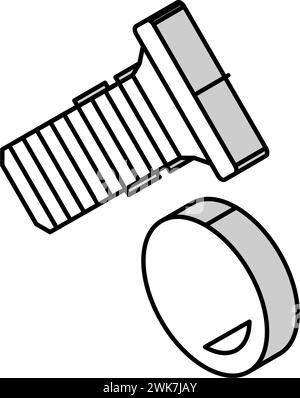 illustration vectorielle d'icône isométrique de vis à souder Illustration de Vecteur