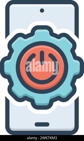 Icône activé, fonctionnement Illustration de Vecteur