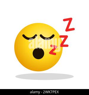 Art illustration Design Emoji expression de visage symbole émoticône de sommeil Illustration de Vecteur