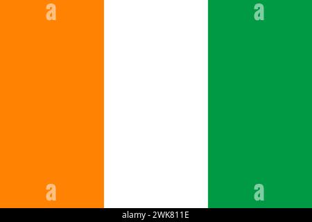 Pays, cultures et voyages : le drapeau de la Côte d'Ivoire Illustration de Vecteur