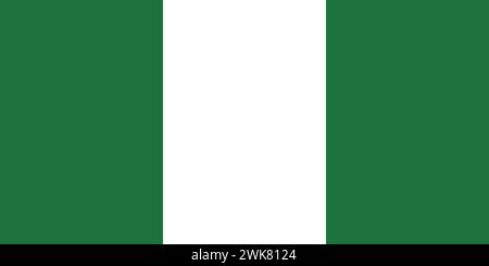 Pays, cultures et voyages : le drapeau du Nigeria Illustration de Vecteur