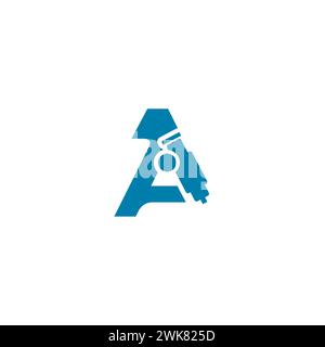 Microscope lettre Un logo simple. logo lettre a. Illustration de Vecteur