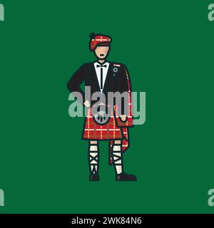 Écossais en costume traditionnel illustration vectorielle pour le jour du Tartan le 6 avril Illustration de Vecteur