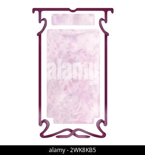 Aquarelle violet vintage cadre fantaisie répétant la frontière antique ou art déco pour les cartes d'invitation de modèle, annonces, jeux de fées, contes de fées, Banque D'Images