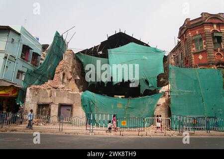 L'emblématique cinéma Elite (136 SN Banerjee Road, New Market Area), un monument cher à Kolkata, est tombé en silence depuis des années et est maintenant prêt pour lui Banque D'Images