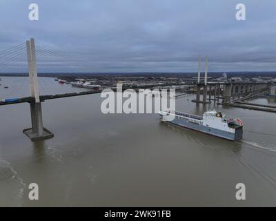 Photos aériennes du pont QEII à Dartford Banque D'Images