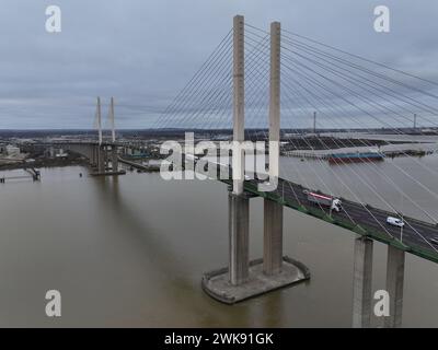 Photos aériennes du pont QEII à Dartford Banque D'Images