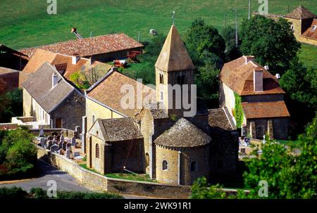 Église Saint-Pierre de Brancion, Brancion, Martailly-lès-Brancion, Region Bourgogne-Franche-Comté, Département Saône-et-Loire, France Banque D'Images