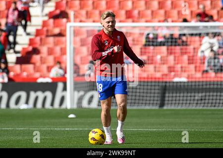 Grenade, Grenade, Espagne. 18 février 2024. Kamil Jozwiak de Granada CF lors du match de Liga entre Granada CF - UD AlmerÃ-a au stade Nuevo Los CÃrmenes le 18 février 2024 à Grenade, Espagne. (Crédit image : © José M Baldomero/Pacific Press via ZUMA Press Wire) USAGE ÉDITORIAL SEULEMENT! Non destiné à UN USAGE commercial ! Banque D'Images