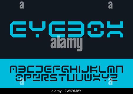 Design Eye Box police alphabet typographie police lettre texte Illustration de Vecteur