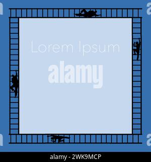 Les employés de l'entreprise sont vus grimper l'échelle de l'entreprise dans une image de cadre isolé sur le fond. Banque D'Images