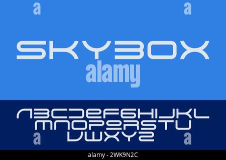 Design Sky Box police Alphabet typographie police lettre texte Illustration de Vecteur