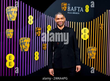 Kingsley Ben-Adir participe aux BAFTA film Awards 2024, au Royal Festival Hall, Southbank Centre, Londres. Date de la photo : dimanche 18 février 2024. Banque D'Images