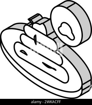 ténia dans l'illustration vectorielle d'icône isométrique poo Illustration de Vecteur