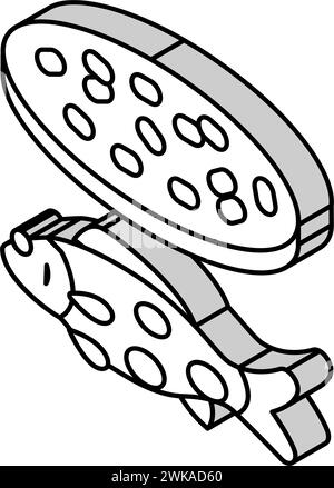 illustration vectorielle d'icône isométrique de poisson streptococcus iniae Illustration de Vecteur