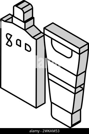 écran solaire protecteur visage et huile de corps spf-30 illustration vectorielle d'icône isométrique Illustration de Vecteur