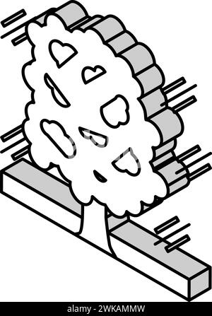 illustration vectorielle d'icône isométrique des services d'entretien des arbres Illustration de Vecteur