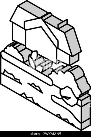 illustration vectorielle d'icône isométrique de conception de jardin Illustration de Vecteur