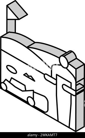 illustration vectorielle d'icône isométrique des services de gazon de sport Illustration de Vecteur