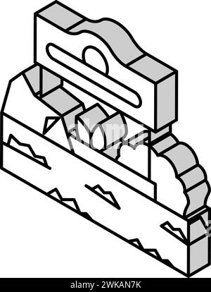 illustration vectorielle d'icône isométrique de paysage commercial Illustration de Vecteur