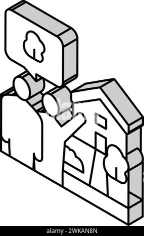 accueil consultations illustration vectorielle d'icône isométrique Illustration de Vecteur