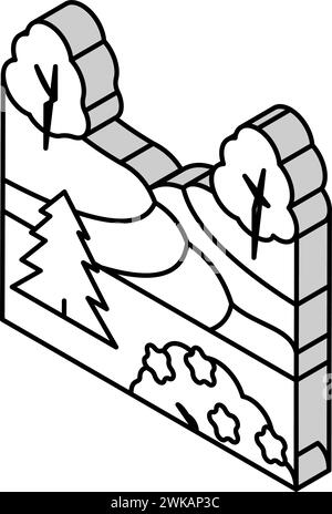 illustration vectorielle d'icône isométrique des services d'entretien de paysage Illustration de Vecteur