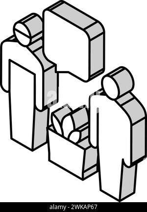 illustration vectorielle d'icône isométrique de personal shopper Illustration de Vecteur