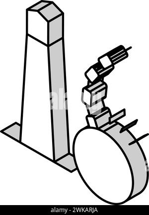 illustration vectorielle d'icône isométrique démolition de tour Illustration de Vecteur